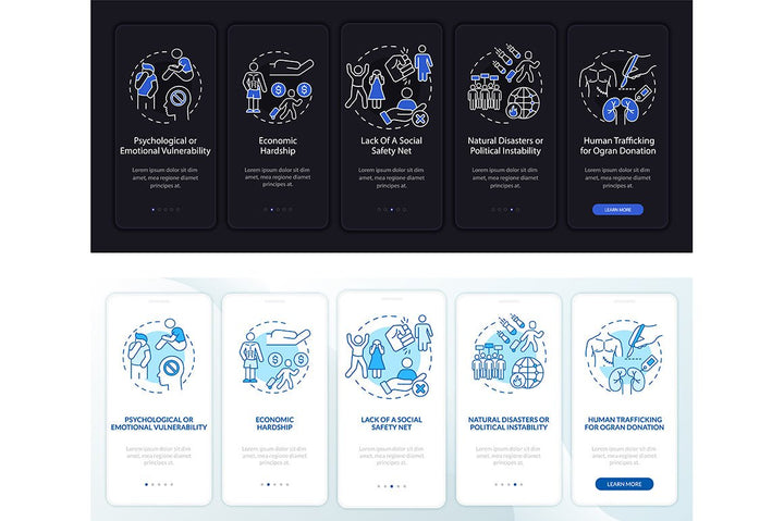 Human Trafficking App Screens Bundle