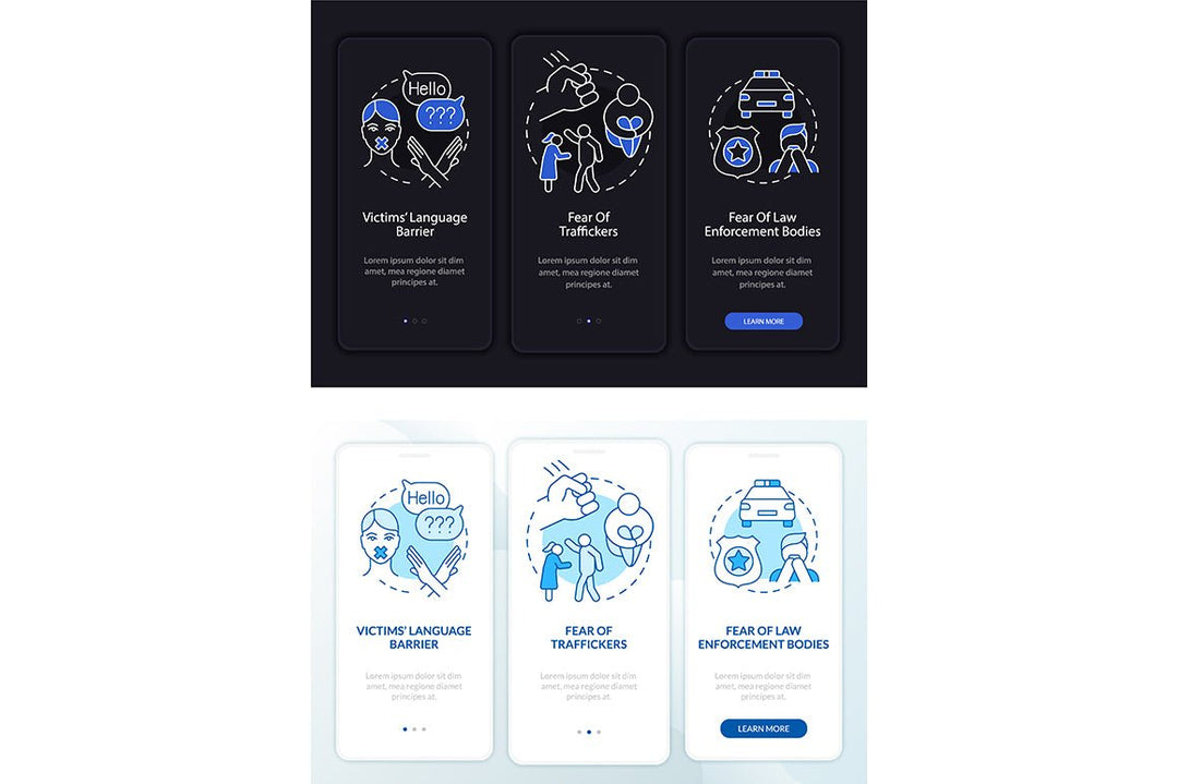 Human Trafficking App Screens Bundle