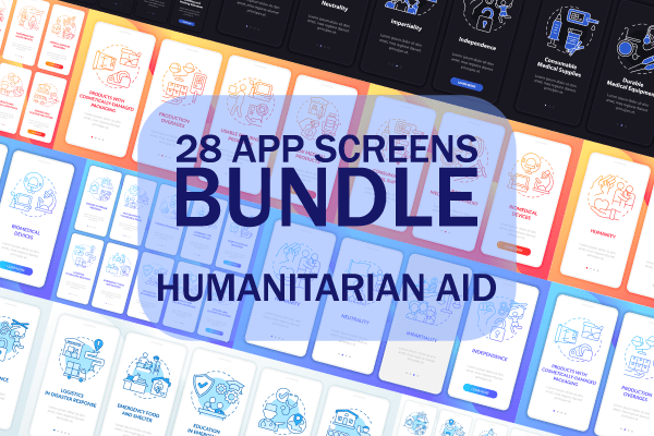 Humanitarian Aid App Screen Bundle