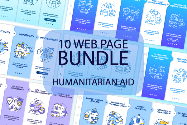 Humanitarian Aid App Screens Bundle