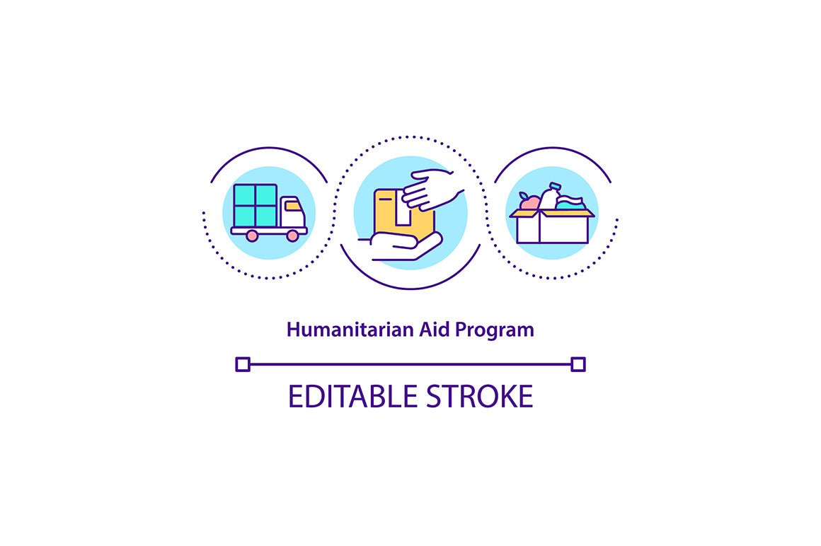 Humanitarian Aid Program Icons Bundle