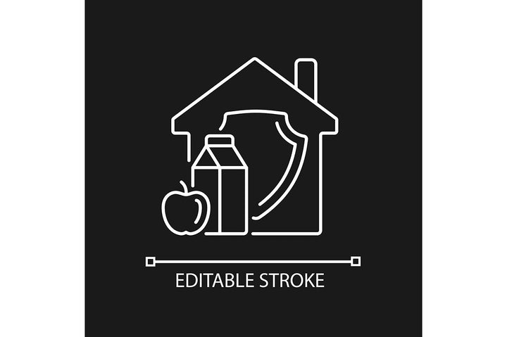 Hunger and food security linear icons set for dark and light mode