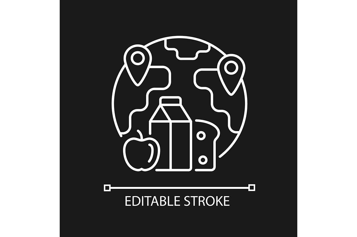Hunger and food security linear icons set for dark and light mode