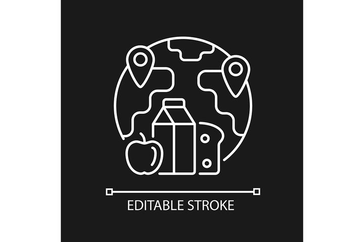 Hunger and food security linear icons set for dark and light mode