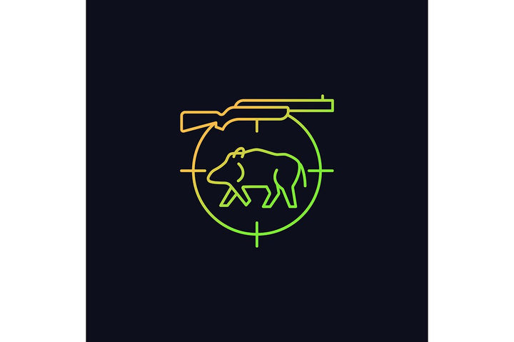 Hunting gradient icons set for dark and light mode