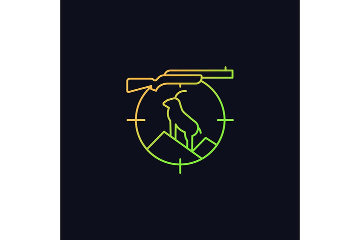 Hunting gradient icons set for dark and light mode
