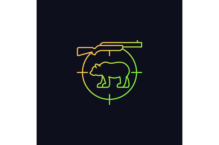 Hunting gradient icons set for dark and light mode