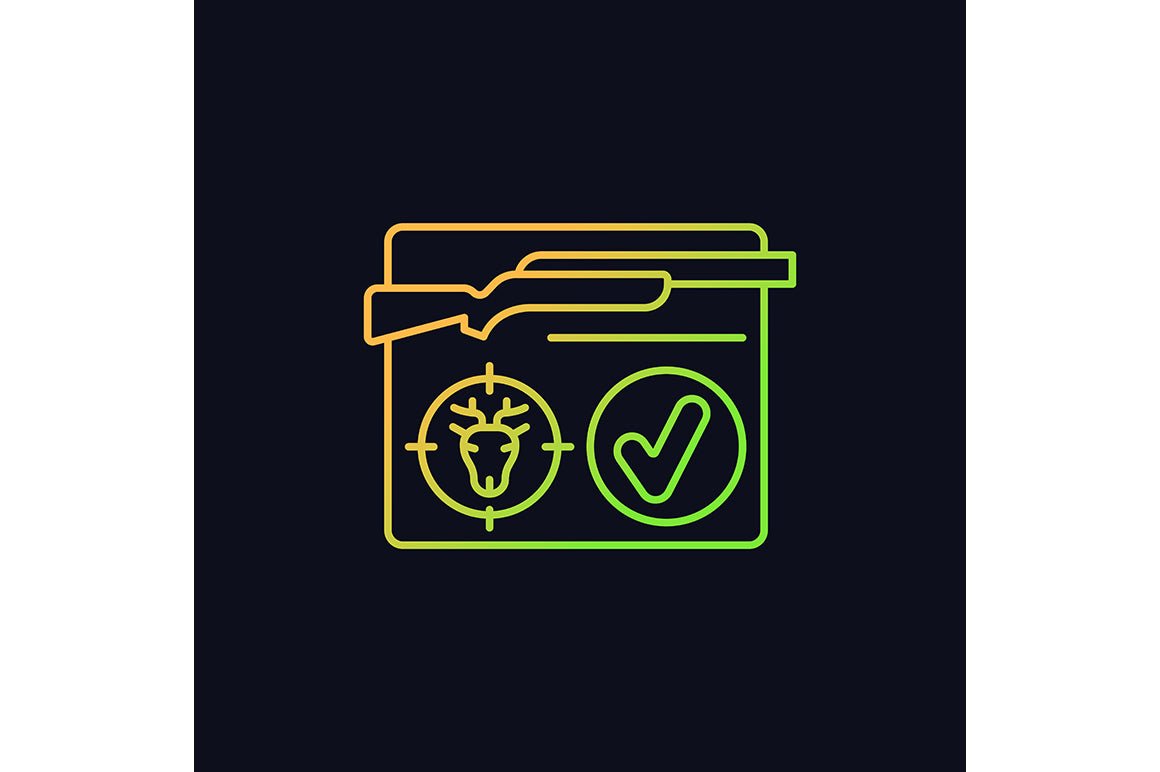 Hunting gradient icons set for dark and light mode