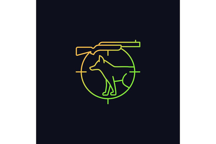 Hunting gradient icons set for dark and light mode