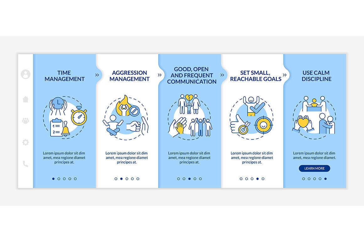 Hyperactive impulsive ADHD signs onboarding vector templates bundle