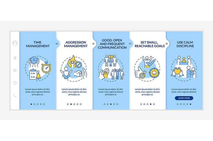 Hyperactive impulsive ADHD signs onboarding vector templates bundle