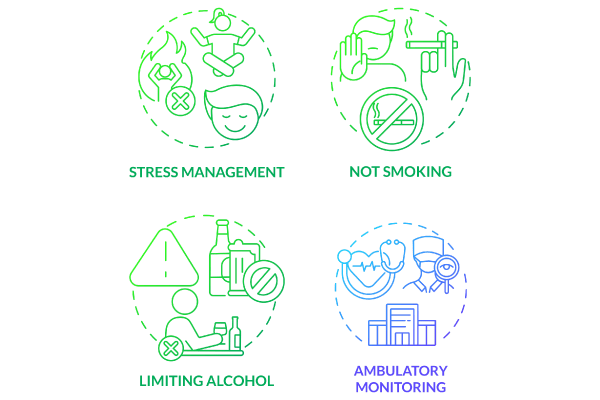 Hypertension concept icons bundle