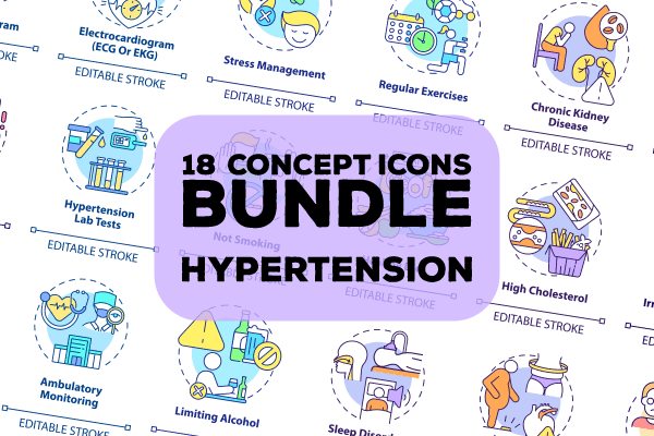 Hypertension Concept Icons Bundle