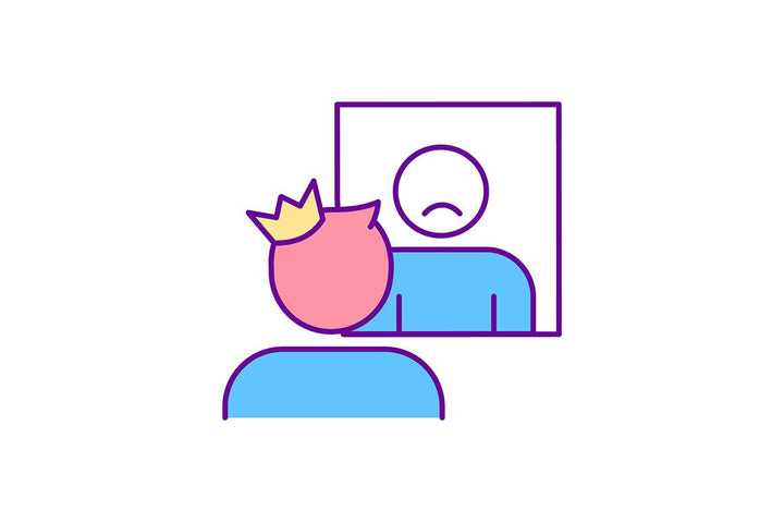 Impostor syndrome RGB color icons set