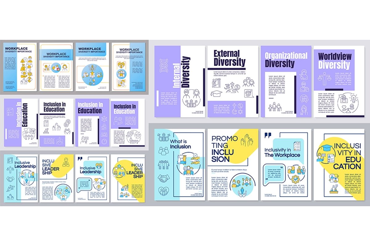 Inclusion in education brochure template set