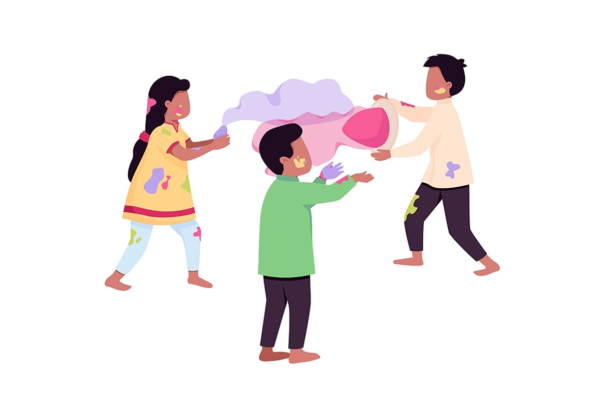 Indian tradition color vector illustrations set