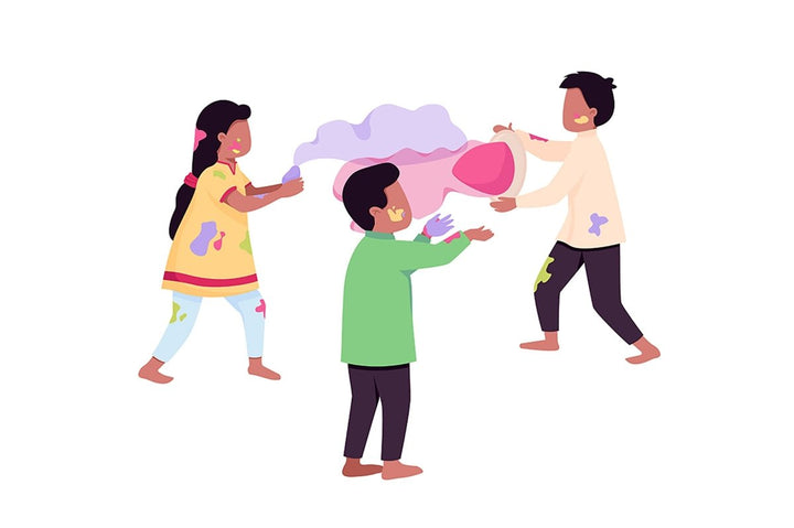Indian tradition color vector illustrations set
