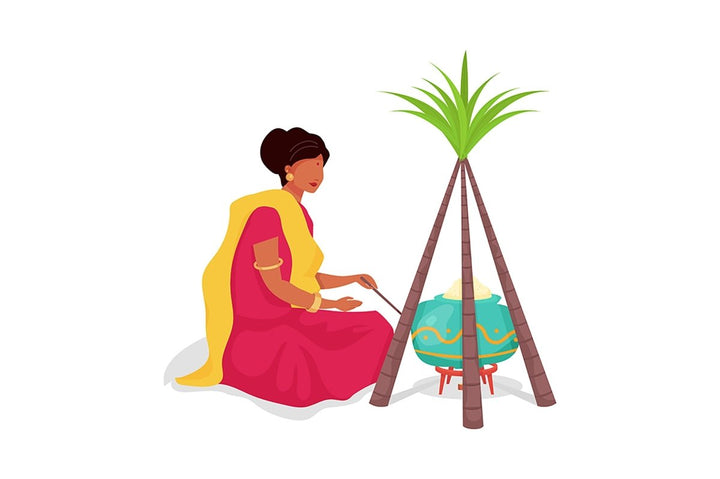 Indian tradition color vector illustrations set