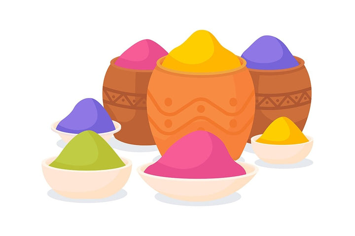 Indian tradition color vector illustrations set