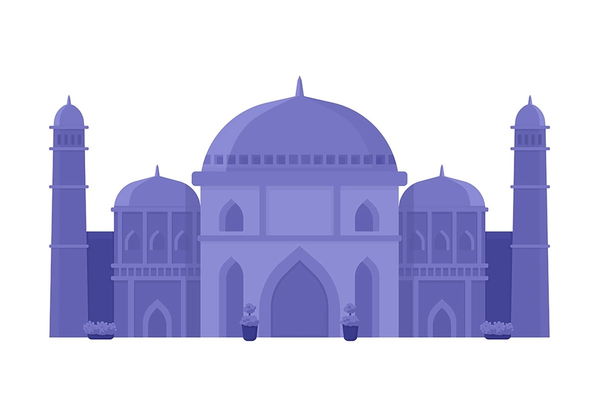 Indian tradition color vector illustrations set
