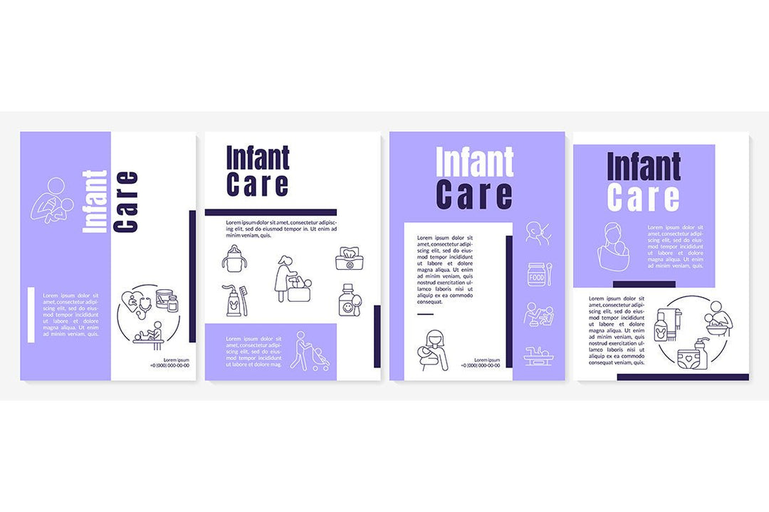Infant care purple brochure templates bundle