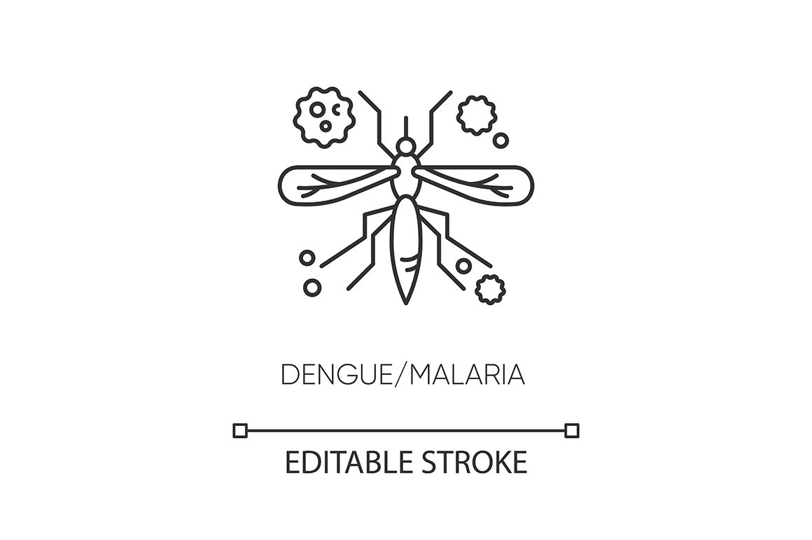 Infectious diseases pixel perfect linear icons set