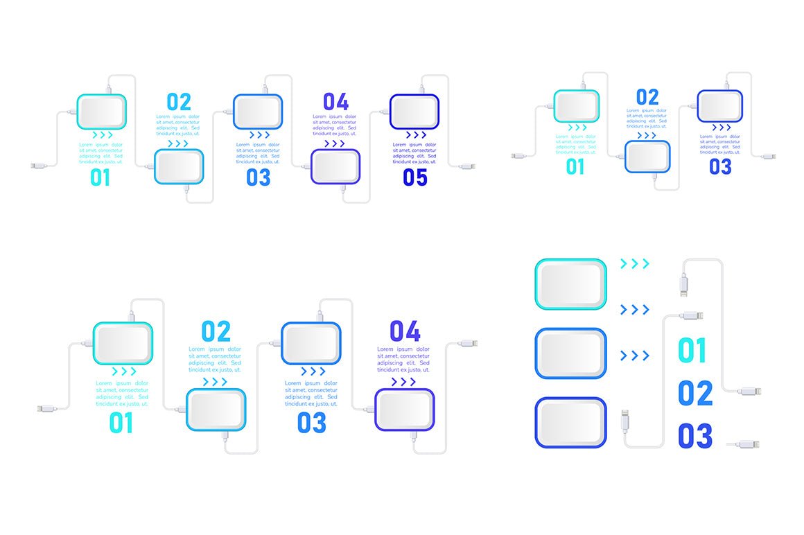 Infographic chart design element bundle