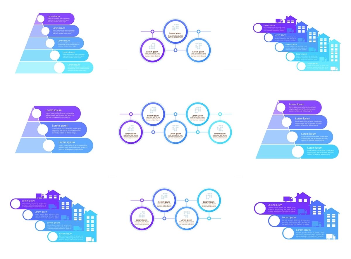 Infographic chart design template set
