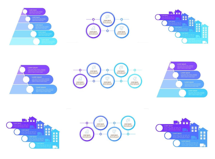 Infographic chart design template set