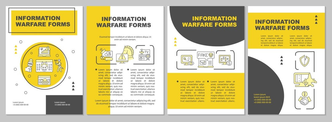 Infomation warfare forms yellow brochure template