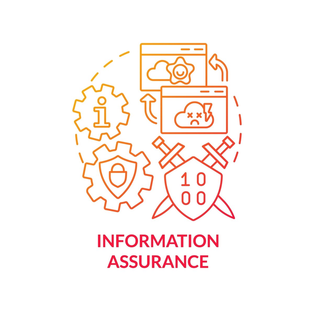 Information assurance red gradient concept icon
