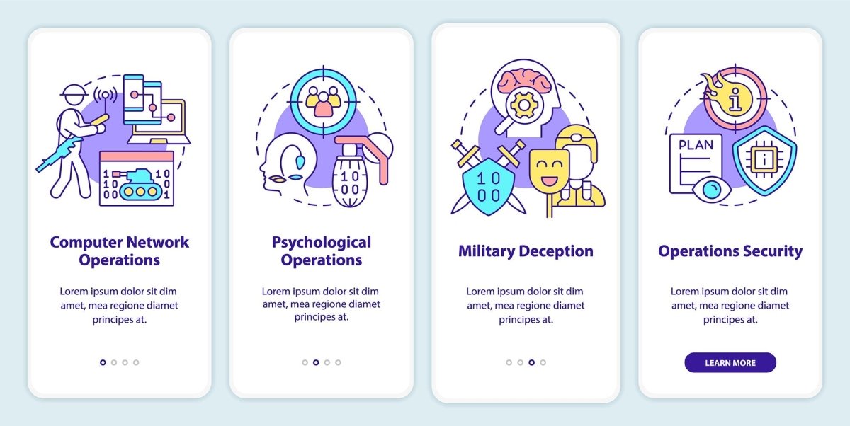 Information operations onboarding mobile app screen