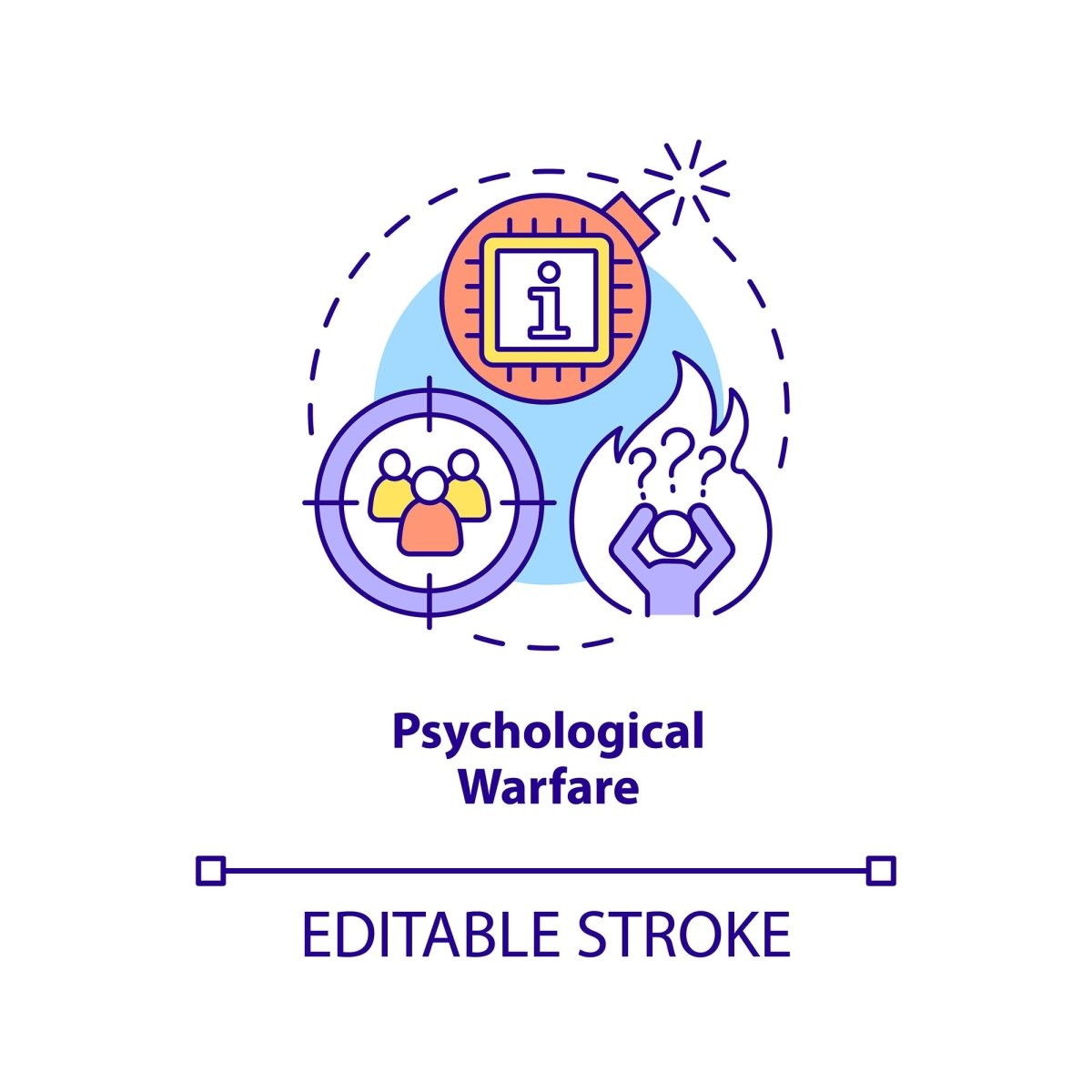 Information warfare concept icons set