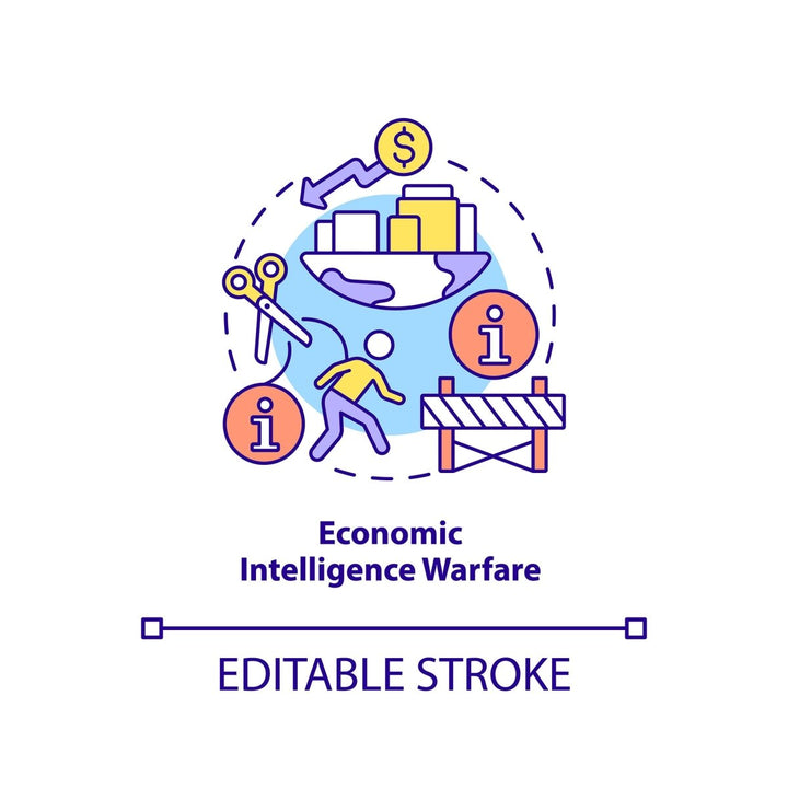Information warfare concept icons set