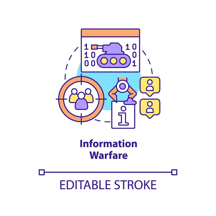 Information warfare concept icons set