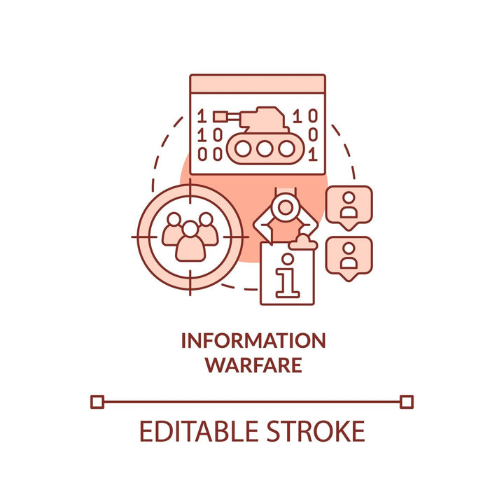 Information warfare red concept icon