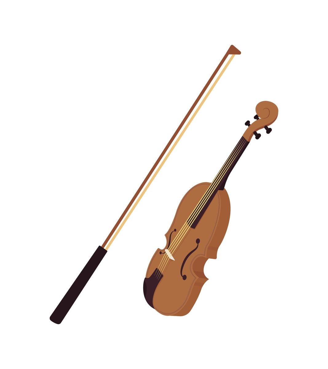 Instrumental music semi flat color vector character