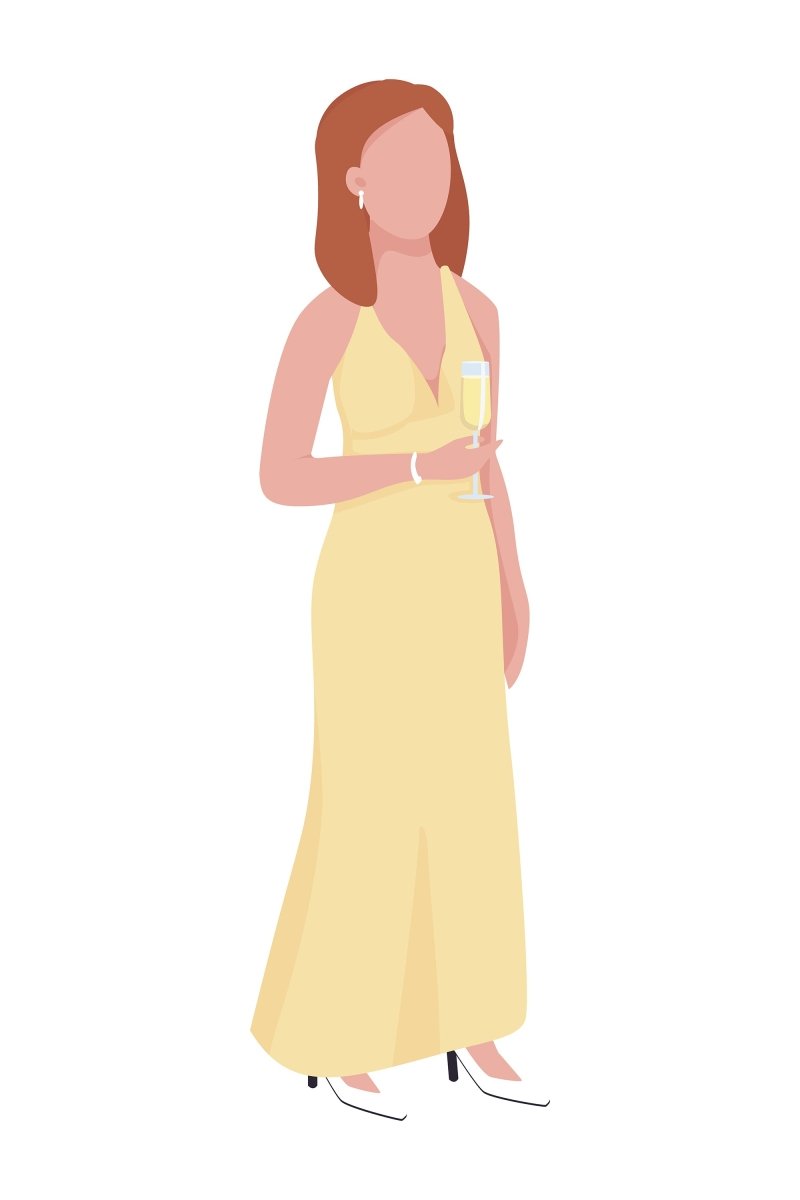 Instrumental music semi flat color vector character
