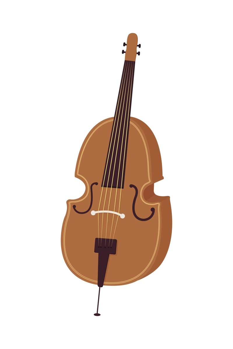 Instrumental music semi flat color vector character