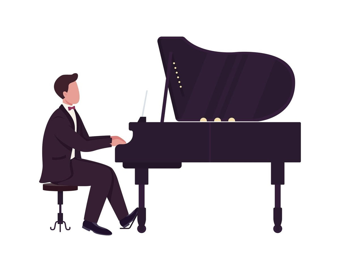 Instrumental music semi flat color vector character