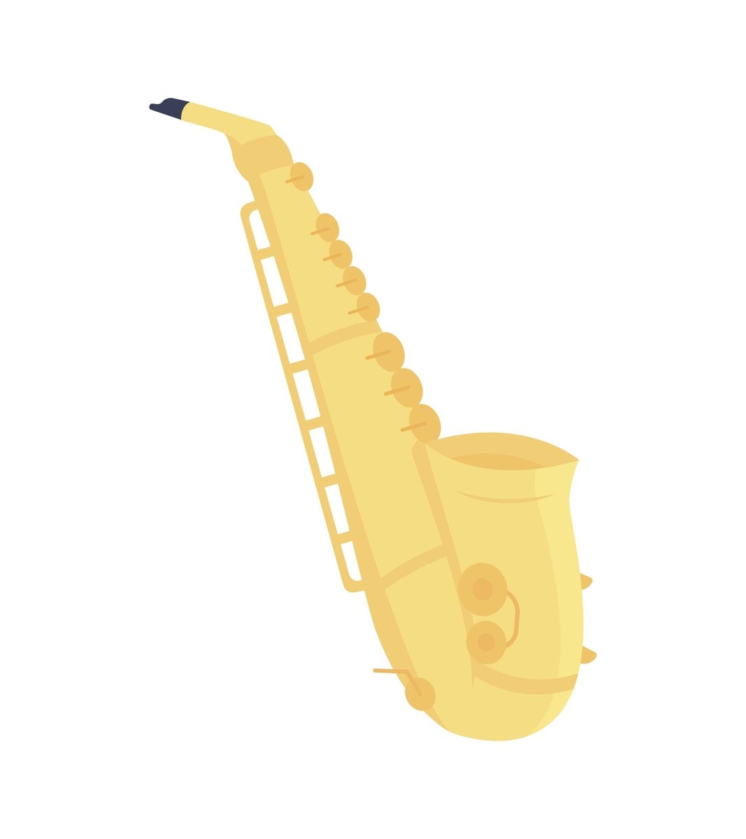 Instrumental music semi flat color vector character