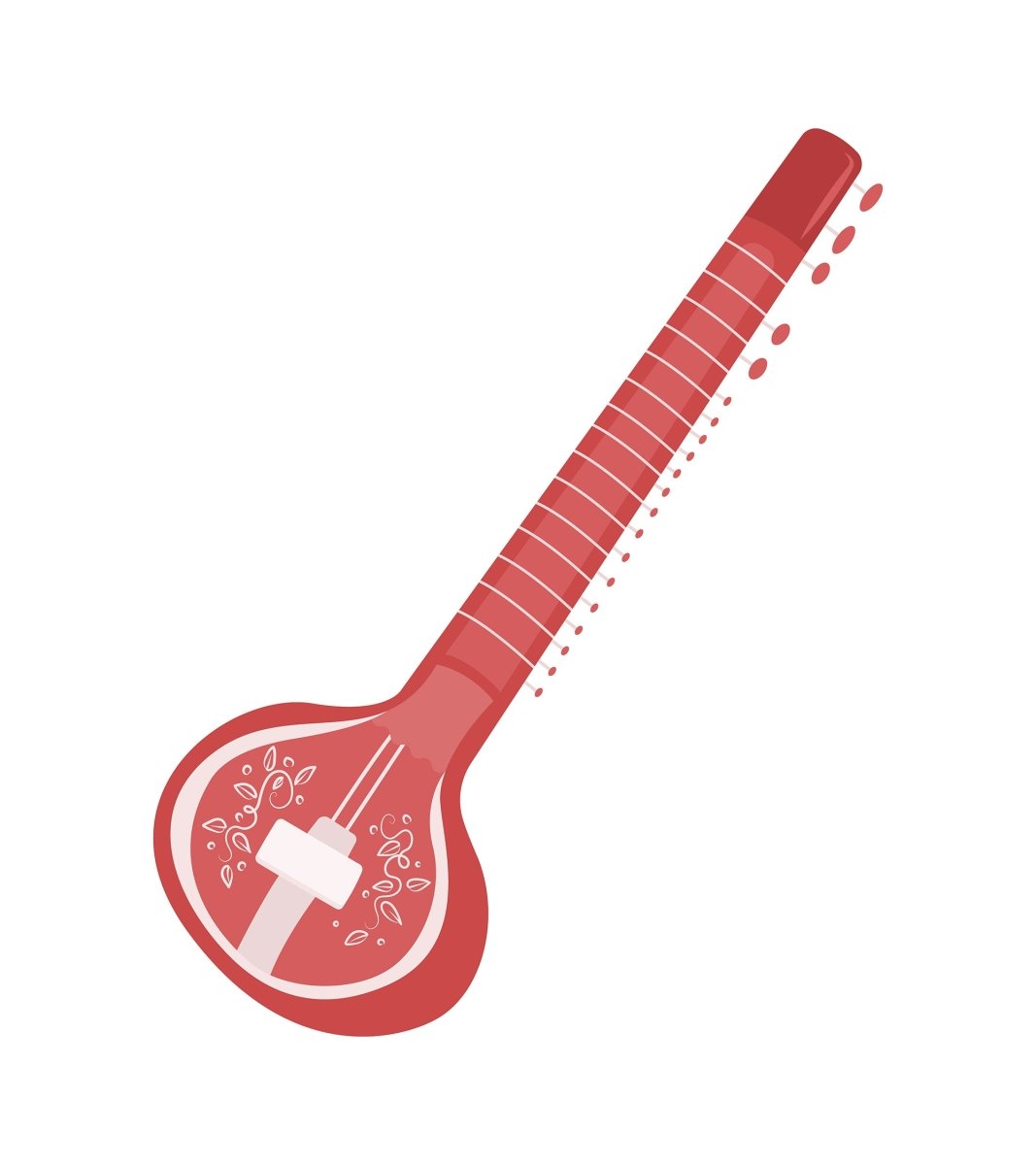 Instrumental music semi flat color vector character