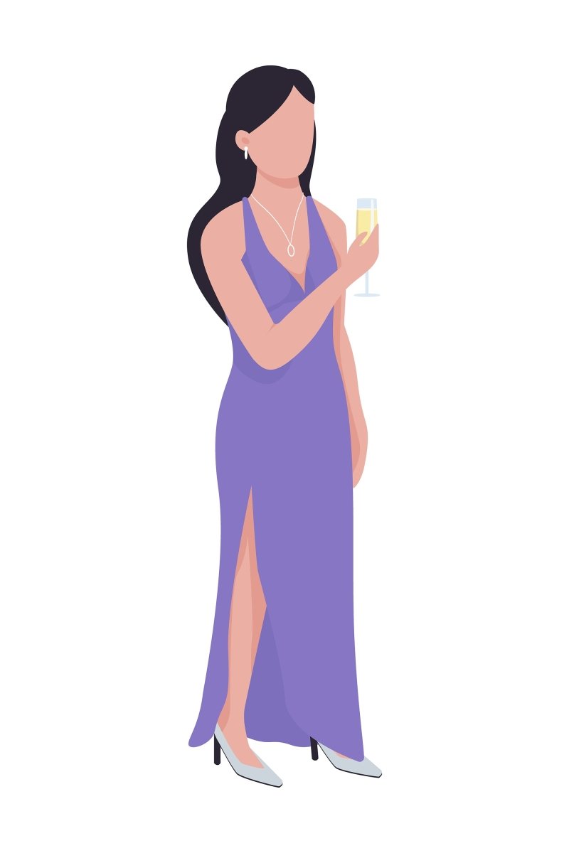 Instrumental music semi flat color vector character
