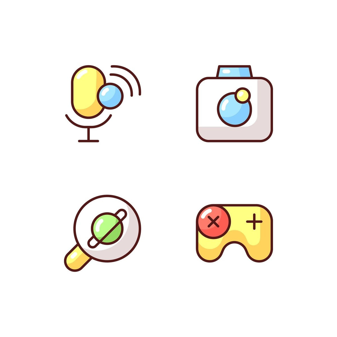 Interface RGB color icons set