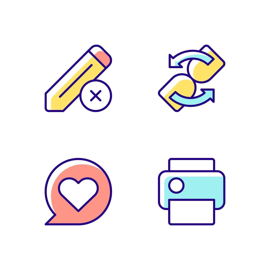 Interface RGB color icons set