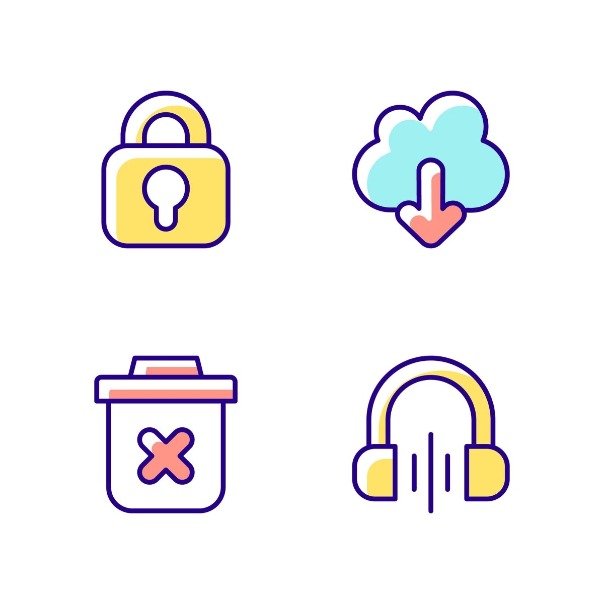 Interface RGB color icons set