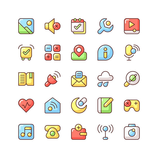 Interface RGB color icons set