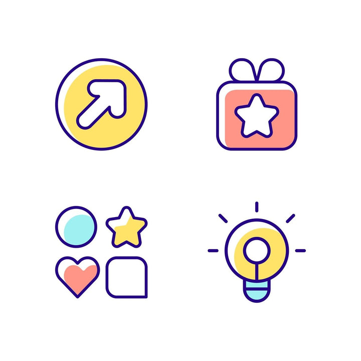 Interface RGB color icons set