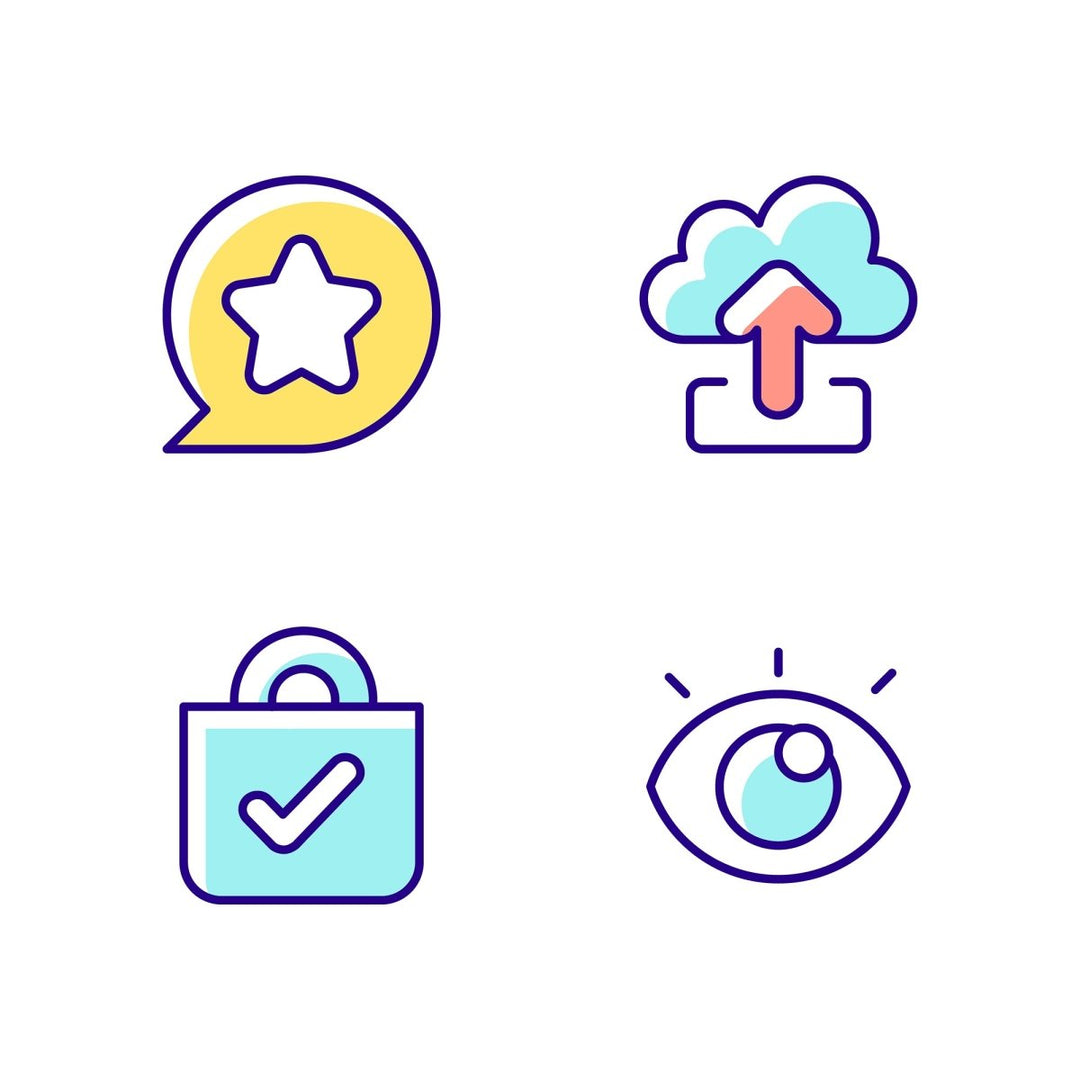 Interface RGB color icons set