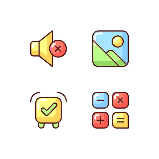 Interface RGB color icons set